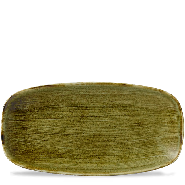Plume Green Chefs Oblong Plate35.5x18.9cm 6/box
