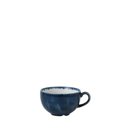 Churchill Plume Ultramarine cappuccinokopje 227ml – porselein met gekleurde coupe-rand voor bistro's