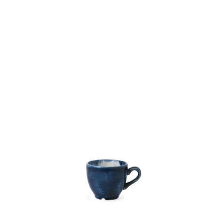 Churchill Plume Ultramarine espressokopje 90ml – porselein met gekleurde coupe-rand voor lunchrooms