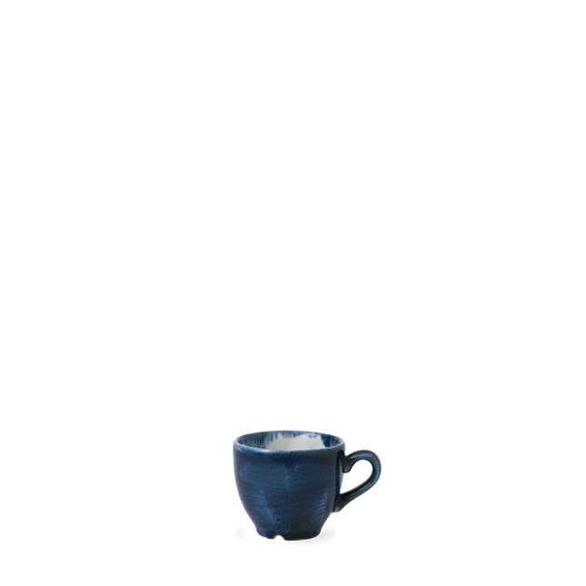 Churchill Plume Ultramarine espressokopje 90ml – porselein met gekleurde coupe-rand voor lunchrooms
