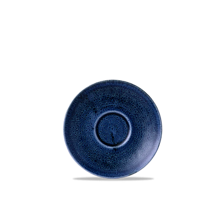 Churchill Plume Ultramarine espresso-schotel 11.8cm – porselein met gekleurde coupe-rand voor restaurants