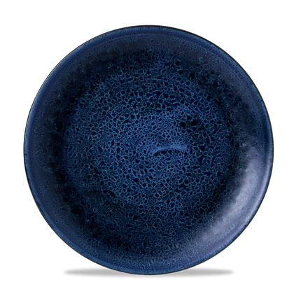 Churchill Plume Ultramarine randloos coupebord 26cm – porselein met gekleurde coupe-rand voor hotels