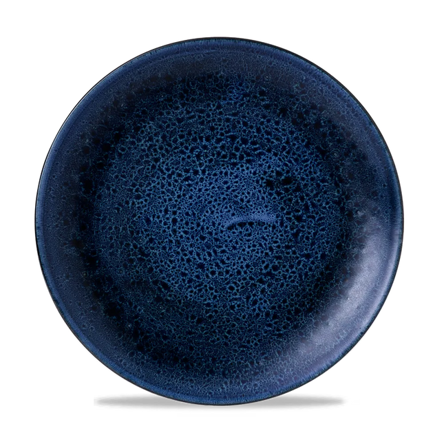 Churchill Plume Ultramarine randloos coupebord 26cm – porselein met gekleurde coupe-rand voor hotels