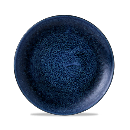 Churchill Plume Ultramarine randloos coupebord 28.8cm – porselein met gekleurde coupe-rand voor cafés