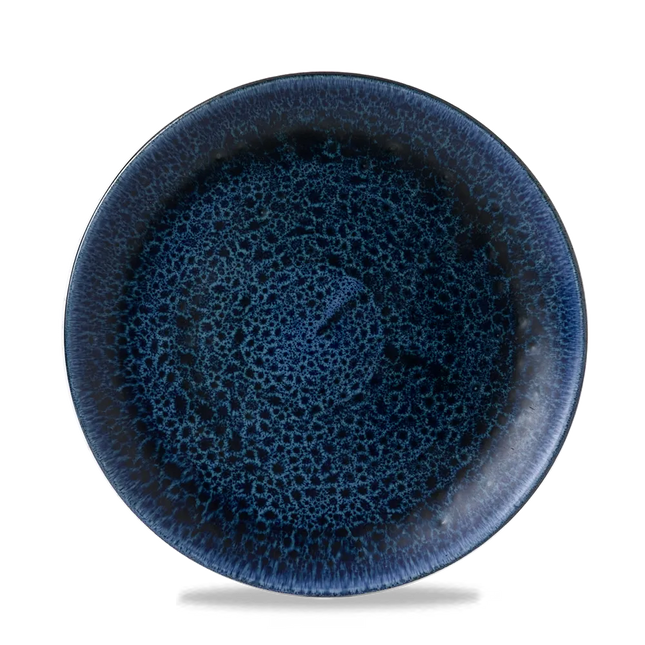 Churchill Plume Ultramarine randloos coupebord 21.7cm – porselein met gekleurde coupe-rand voor buffetten