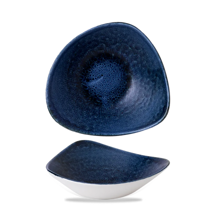 Churchill Plume Ultramarine lotusvormige kom 23,5cm – porselein met gekleurde coupe-rand voor brasseries