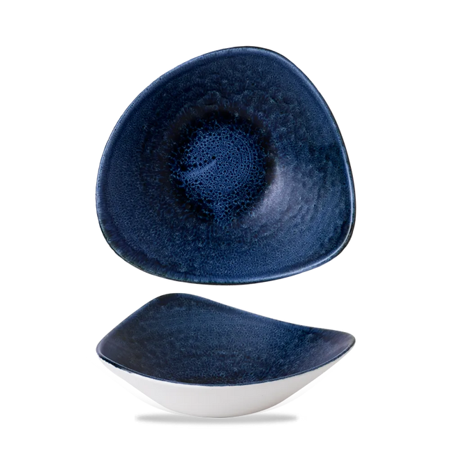 Churchill Plume Ultramarine lotusvormige kom 23,5cm – porselein met gekleurde coupe-rand voor brasseries