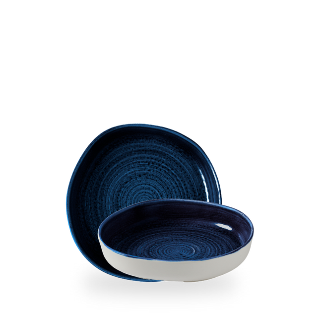 Churchill Stonecast Plume Ultramarine organische kom met opstaande rand 20 cm