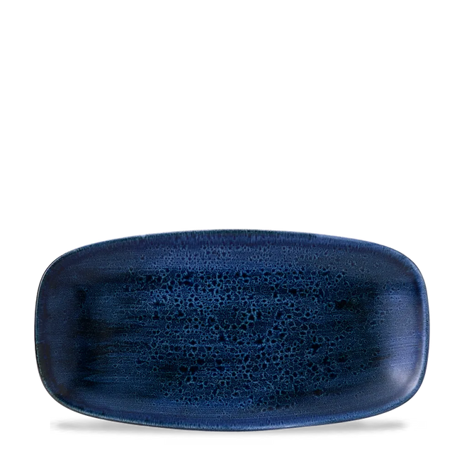 Churchill Plume Ultramarine ovaal chef's bord 29.8x15.3cm – porselein met gekleurde coupe-rand voor hotels