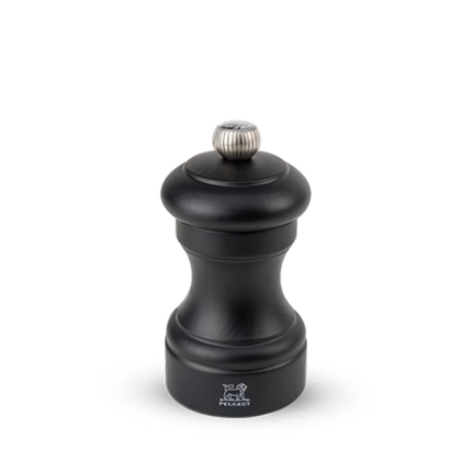 Peugeot Bistro zoutmolen mat zwart 10 cm – strakke zwarte zoutmolen voor op tafel in het restaurant
