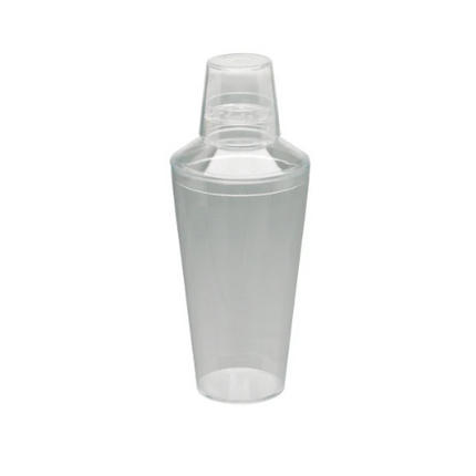 APS kunststof shaker transparant 3-delig 740 ml - onbreekbare cocktailshaker