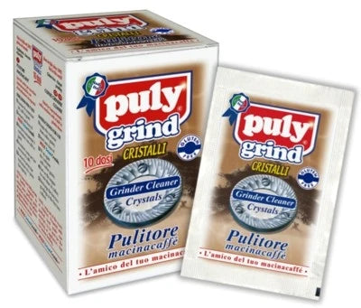 PulyCaff Grind Cristalli 10 zakjes – reiniger voor koffiemolens in bar en koffiezaak