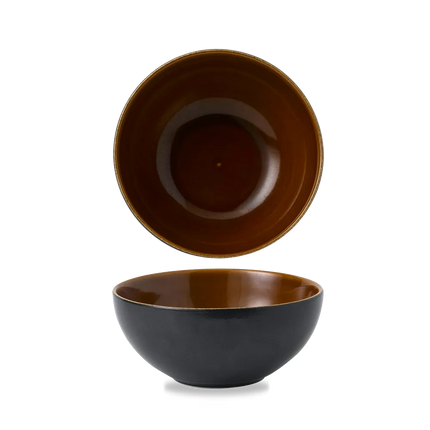 Churchill Nourish Black Onyx tweekleurige noedelkom 1242 ml – stapelbaar, breukvast stoneware servies voor fine dining