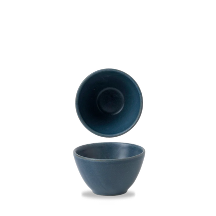 Churchill Nourish Oslo Blue diepe kom 236 ml – stapelbaar, breukvast stoneware servies voor hotels