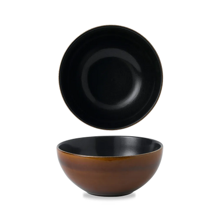 Churchill Nourish Cinnamon Brown tweekleurige noedelkom 1242ml – stapelbaar, breukvast stoneware servies voor catering