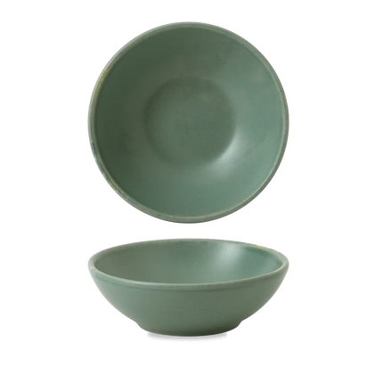 Nourish Andorra Green Contour Shallow Bowl 11.7*3.8cm 12/box
