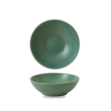 Churchill Nourish Andorra Green ondiepe kom 13x4,2 cm – stapelbaar, breukvast stoneware servies voor lunchrooms