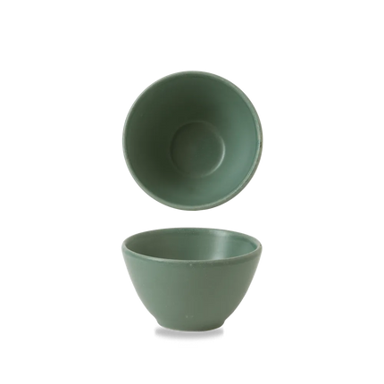 Churchill Nourish Andorra Green diepe kom 10,2x5,9 cm – stapelbaar, breukvast stoneware servies voor cafés