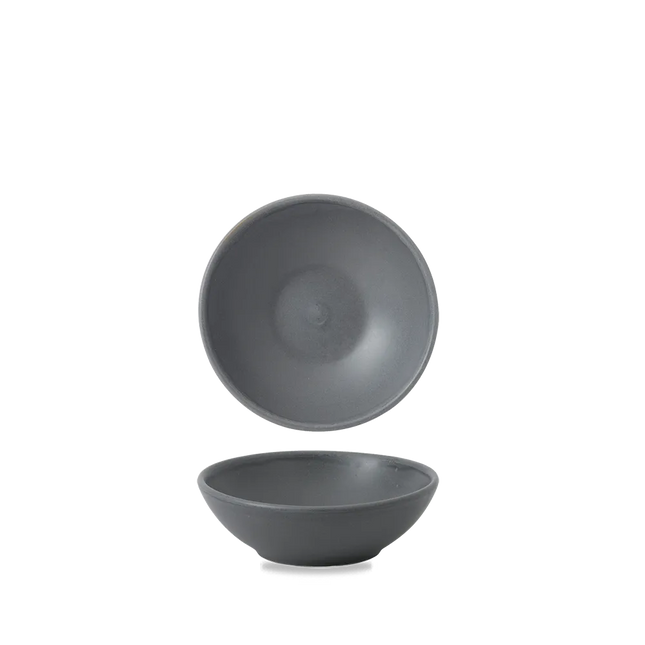Churchill Nourish Seattle Grey ondiepe kom 11,7x3,8 cm – stapelbaar, breukvast stoneware servies voor horeca