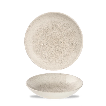 Churchill Raku Agate Grey randloze coupekom 18cm – reactief geglazuurd stoneware voor buffetten