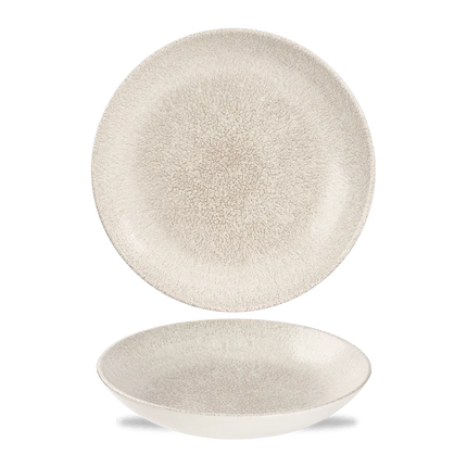 Churchill Raku Agate Grey randloze coupekom 25cm – reactief geglazuurd stoneware voor fine dining