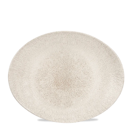 Churchill Raku Agate Grey ovaal coupebord 32x25cm – reactief geglazuurd stoneware voor restaurants