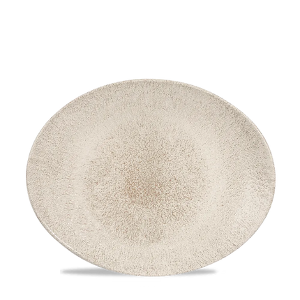 Churchill Raku Agate Grey ovaal coupebord 27x23cm – reactief geglazuurd stoneware voor hotels