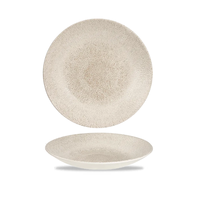 Churchill Raku Agate Grey diep coupebord 21.7cm – reactief geglazuurd stoneware voor cafés