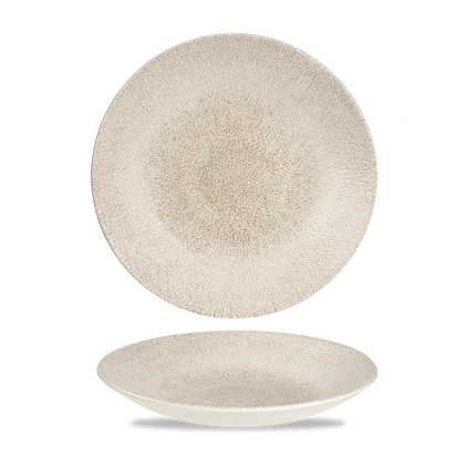 Churchill Raku Agate Grey diep coupebord 25.5cm – reactief geglazuurd stoneware voor bars