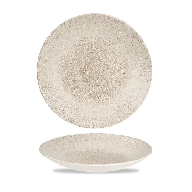 Churchill Raku Agate Grey diep coupebord 25.5cm – reactief geglazuurd stoneware voor bars