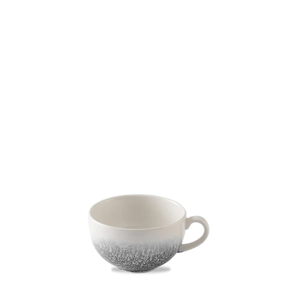 Churchill Raku Quartz Black cappuccinokop 227 ml – zwarte porseleinen kop voor cafés en restaurants