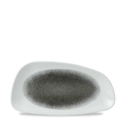 Churchill Raku Quartz Black geometrisch chef's bord 30x15.5cm – reactief geglazuurd stoneware voor hotels