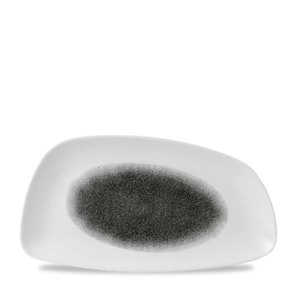 Churchill Raku Quartz Black geometrisch chef's bord 35x18.5cm – reactief geglazuurd stoneware voor cafés