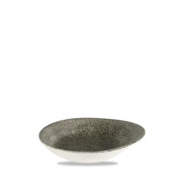 Churchill Raku Quartz Black rond schaaltje 16x14.5cm – reactief geglazuurd stoneware voor horeca
