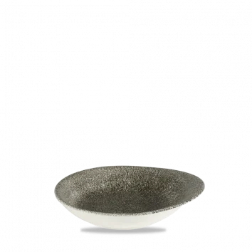 Churchill Raku Quartz Black rond schaaltje 16x14.5cm – reactief geglazuurd stoneware voor horeca