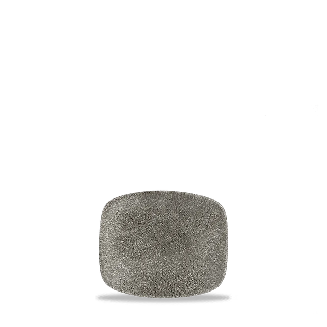 Churchill Raku Quartz Black ovaal chef's bord 20x13cm – reactief geglazuurd stoneware voor catering