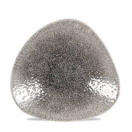 Churchill Raku Black driehoekige ondiepe kom 27.2x26.7cm – reactief geglazuurd stoneware voor restaurants