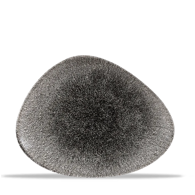 Churchill Raku Quartz Black chef's bord 26.5x20.5cm – reactief geglazuurd stoneware voor cafés
