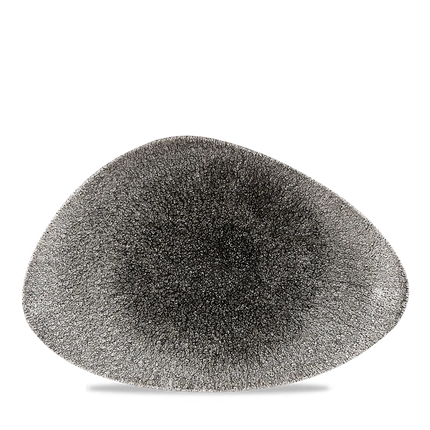 Churchill Raku Quartz Black driehoekig chef's bord 30.4x20.5cm – reactief geglazuurd stoneware voor bars