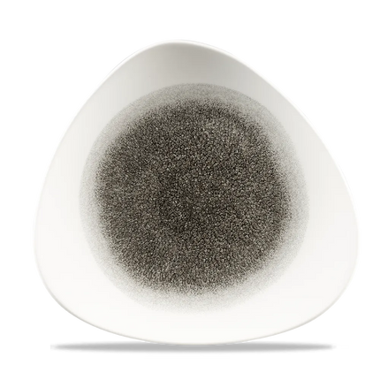 Churchill Raku Quartz Black lotusvorm bord 25cm – reactief geglazuurd stoneware voor fine dining