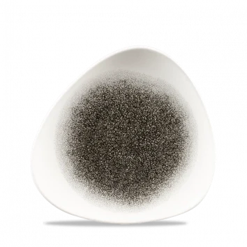 Churchill Raku Quartz Black lotusvorm bord 18cm – reactief geglazuurd stoneware voor bistro's