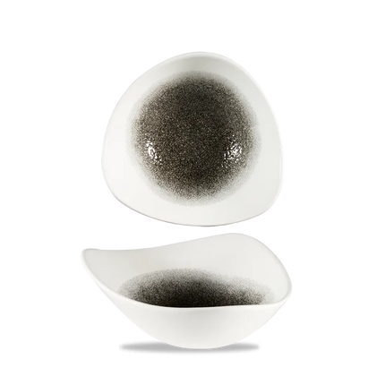 Churchill Raku Quartz Black lotusvormige kom 18cm – reactief geglazuurd stoneware voor lunchrooms