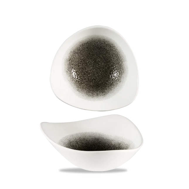 Churchill Raku Quartz Black lotusvormige kom 18cm – reactief geglazuurd stoneware voor lunchrooms