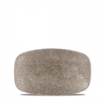 Churchill Raku Quartz Black ovaal chef's bord 20x12.1cm – reactief geglazuurd stoneware voor catering