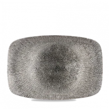 Churchill Raku Quartz Black ovale serveerschaal 34.4x23.4cm – reactief geglazuurd stoneware voor bistro's