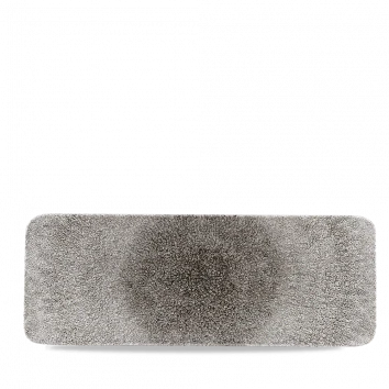 Churchill Raku Quartz Black rechthoekige tegelschaal 37.6x14cm – reactief geglazuurd stoneware voor bistro's