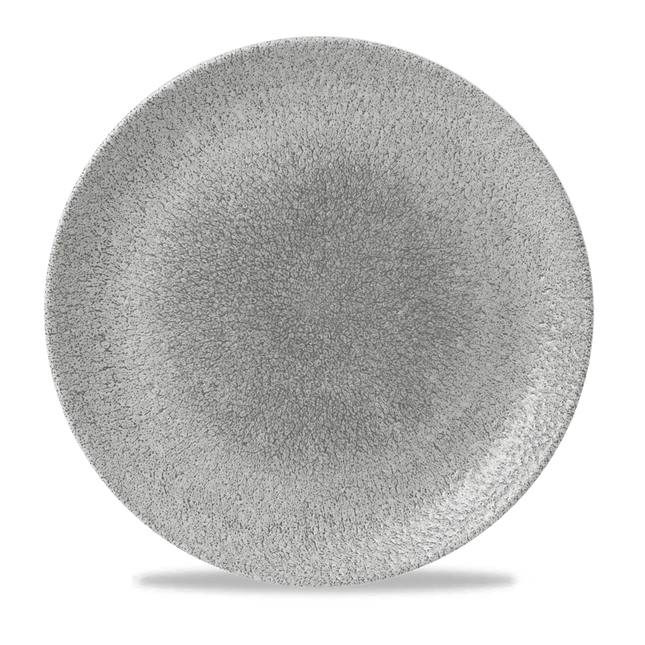 Churchill Raku Jasper Grey randloos coupebord 29cm – reactief geglazuurd stoneware voor lunchrooms