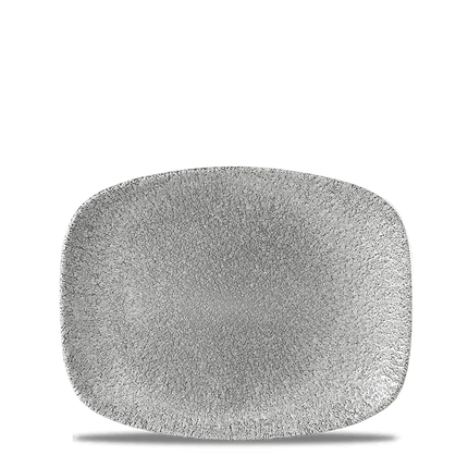 Churchill Raku Jasper Grey ovaal chef's bord 26.1x20.2cm – reactief geglazuurd stoneware voor horeca