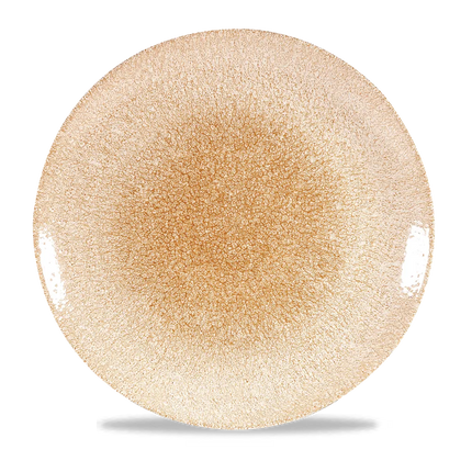 Churchill Raku Garnet Orange randloos coupebord 29cm – reactief geglazuurd stoneware voor catering
