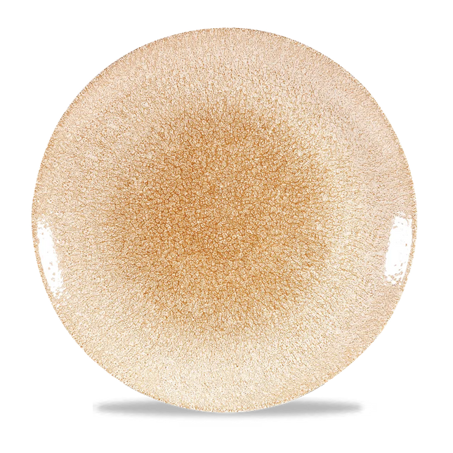Churchill Raku Garnet Orange randloos coupebord 29cm – reactief geglazuurd stoneware voor catering